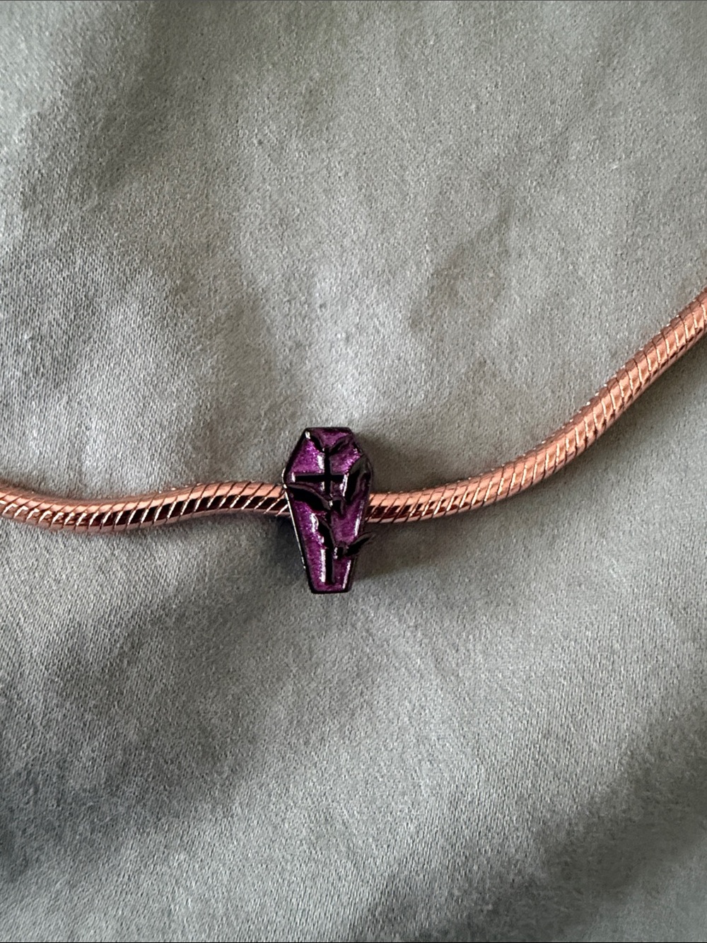 Black & Purple Glitter Coffin Charm - Picture 4 of 4